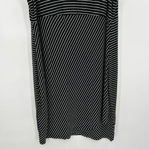 ATHLETA Black White Striped La Palma Sleeveless Stretch Bodycon Mini Dress XL - Picture 5 of 7